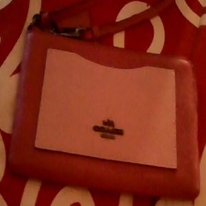 Coach two oned pink wristlet